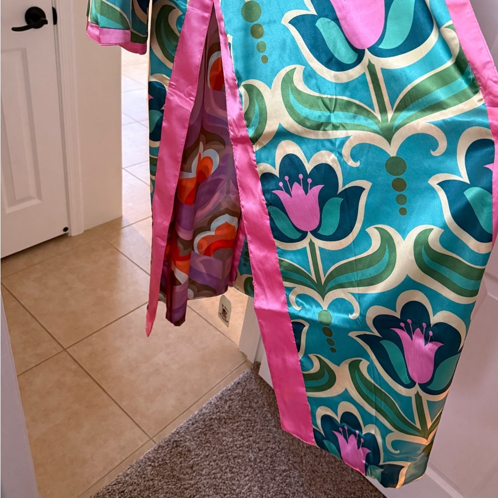 Lil Bee’s Bohemian Into the Great Wide Open Reversible Kimono Duster L/XL - Picture 3 of 12
